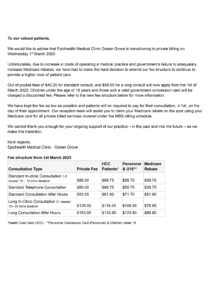 Changes to billing policy - Ocean Grove